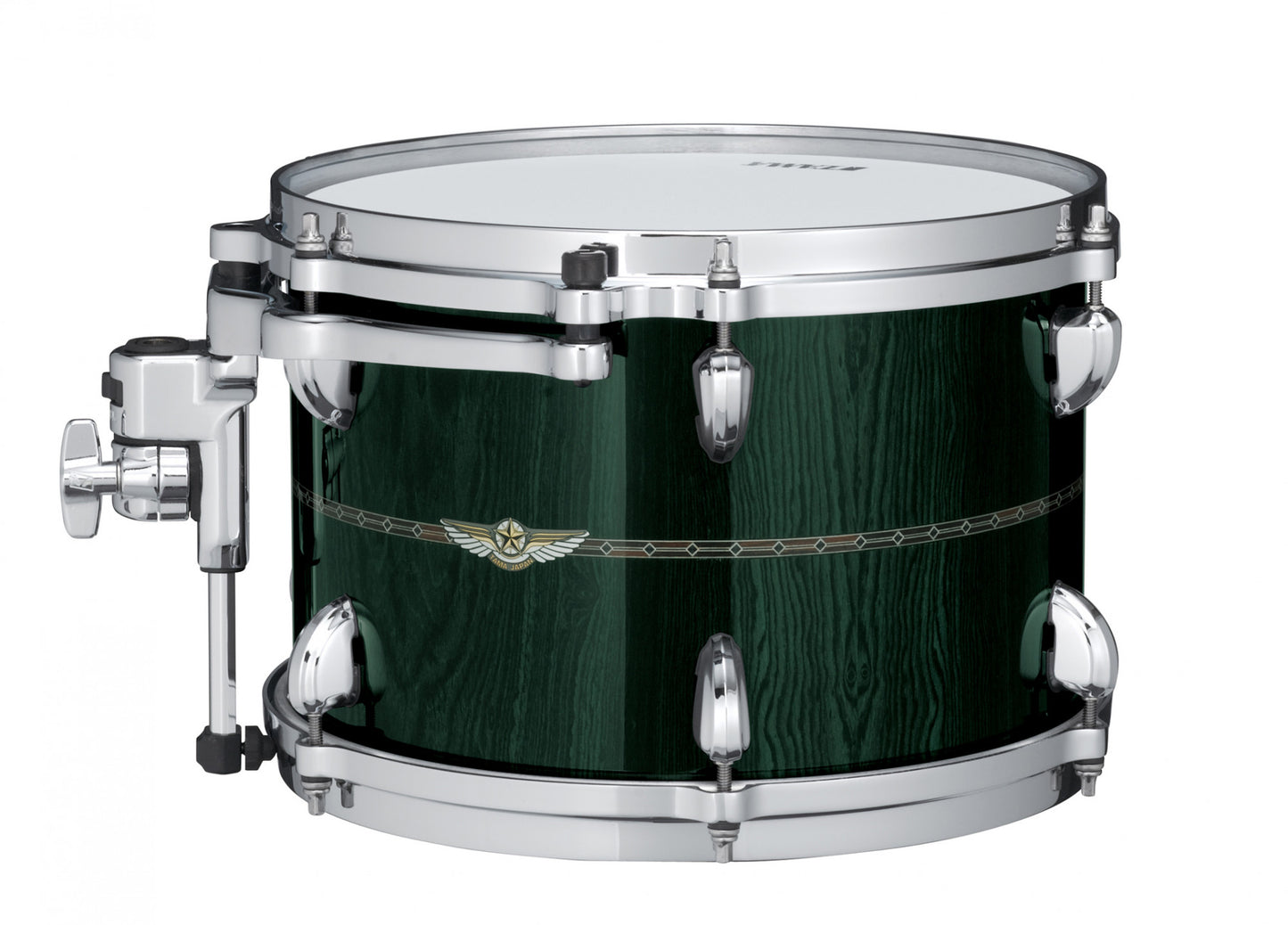 TAMA STAR Bubinga Rack Tom 10" x 7" - Dark Green Cordia/Chrome HW/Inlay: Only Outside