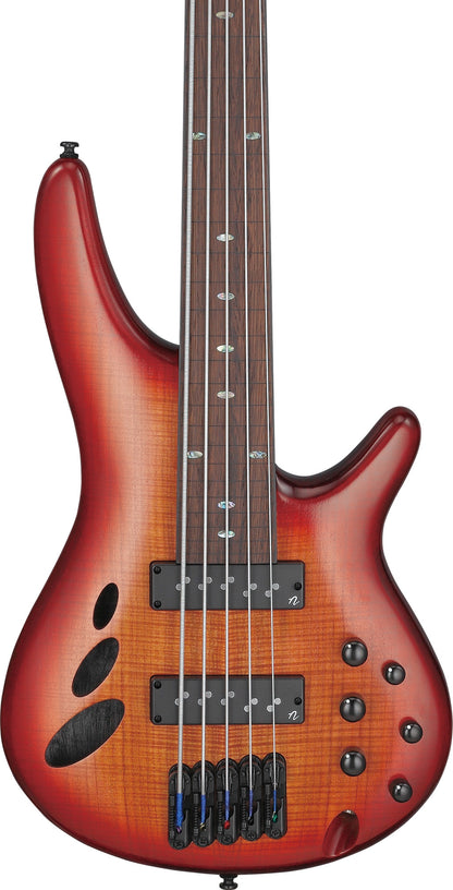 IBANEZ Bass Workshop SR Electric Bass 5-String Fretless - Brown Topaz Burst Low Gloss