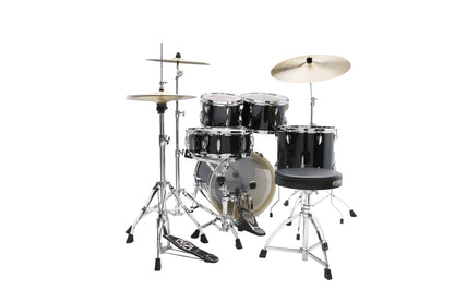 TAMA Imperialstar Drum Set 5 pcs - Hairline Black/Chrome HW + MEINL Cymbals HCS Cymbal Kit/Stage Master Double-Braced Hardware Kit