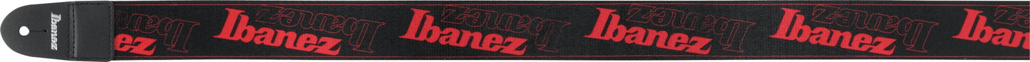 IBANEZ Design Strap - Black/Red Logos