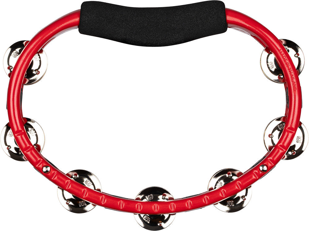 MEINL Percussion Traditional ABS Series Hand Held Molded ABS Tambourine - Red/vernickelte Stahl Jingles