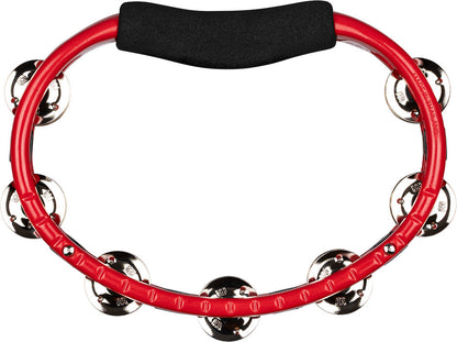 MEINL Percussion Traditional ABS Series Hand Held Molded ABS Tambourine - Red/vernickelte Stahl Jingles