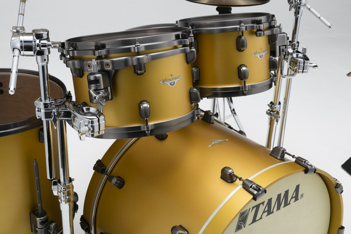 TAMA Starclassic Maple Lacquer Shell Kit 4 teilig - Satin Aztek Gold Metallic/Smoked Black Nickel HW