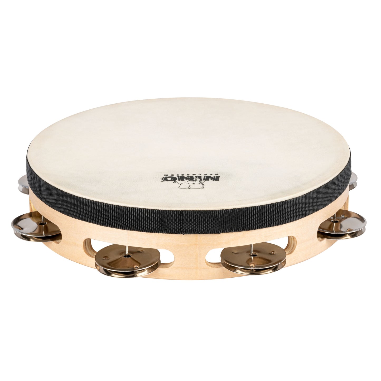 NINO Percussion Tamburin mit Kunststofffell - 8” einreihig