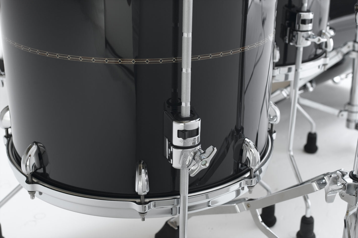TAMA STAR Maple Floor Tom 14" x 14" - Smoky Black/Chrom HW/mit Inlay (outside)