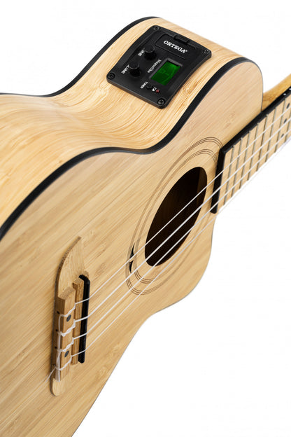 ORTEGA Bamboo Series Tenor Ukulele 4 String - Solid Bamboo Natural + Bag