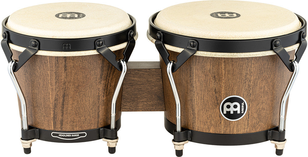 MEINL Percussion Headliner® Series Wood Bongo 6 3/4" Macho & 8" Hembra - Walnut Brown