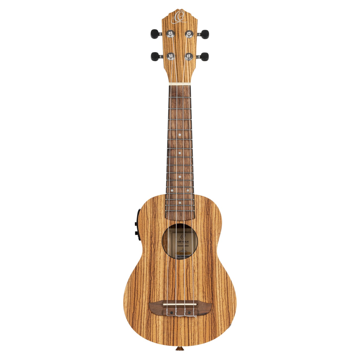 ORTEGA Timber Serie Sopran Preamp Ukulele 4 String - Zebrawood Natural + Bag