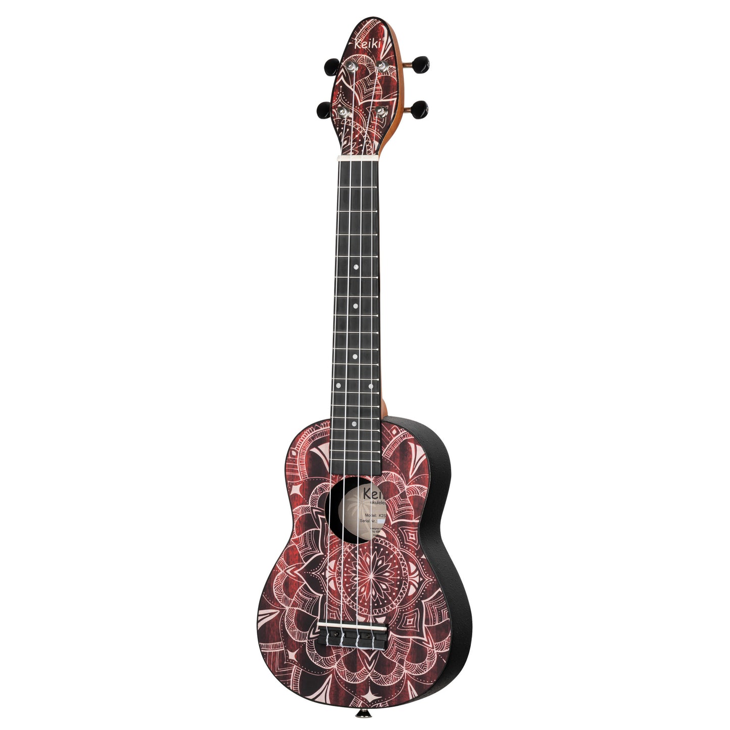KEIKI K2 Serie Superscale Sopran Ukulele Set - Agathis / Red Kaleidoscope
