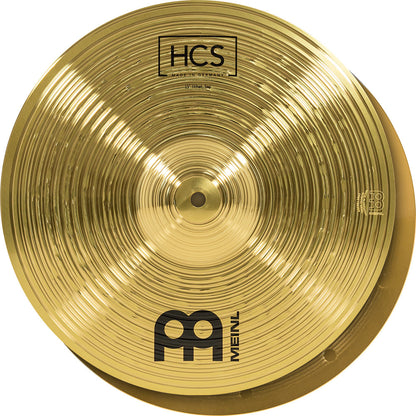 MEINL Cymbals HCS Bonus Pack with 13" Hihat + 14" Crash + 10" Splash - + MEINL Stick & Brush SB106 Hybrid Drumsticks