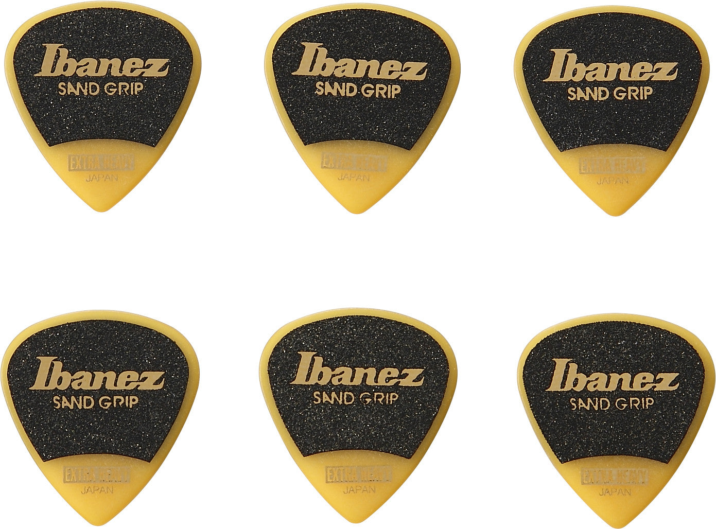 IBANEZ Grip Wizard Series Sand Grip Flat Pick - 6er Pack