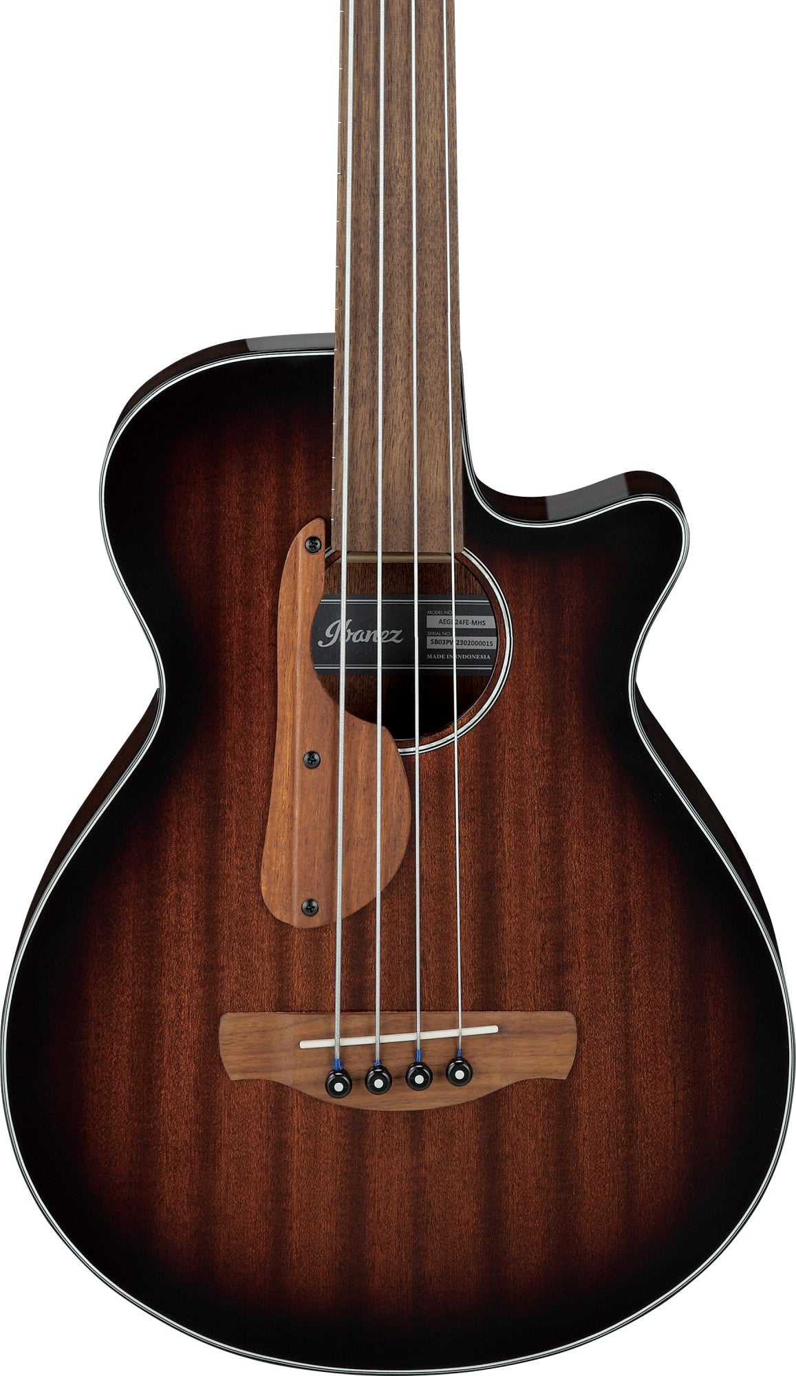 IBANEZ AEGB Acoustic Bass 4-String Fretless - Mahogany Sunburst High Gloss