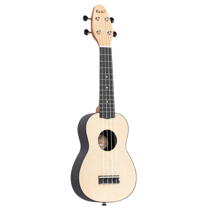 KEIKI K2 Serie Sopran Ukulele Lefty Set - Maple Natural / ABS