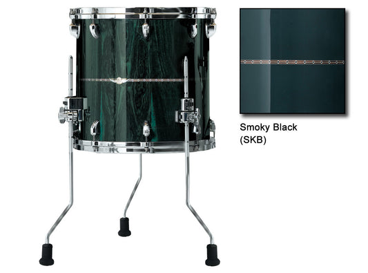 TAMA STAR Bubinga Floor Tom 14" x 14" - Smoky Black/Chrome HW/with Inlay (outside)
