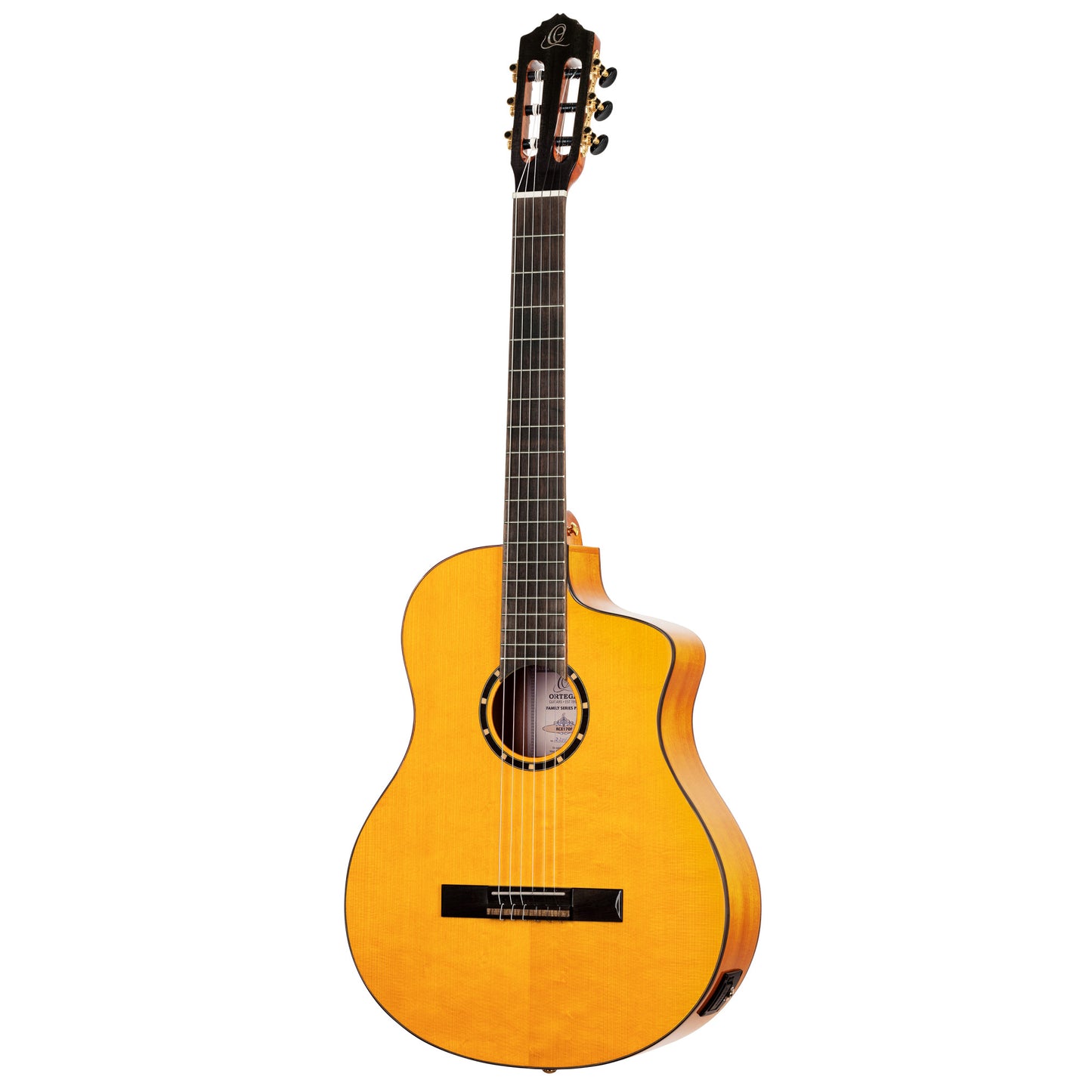 ORTEGA Family Series Pro 4/4 Konzertgitarre 6 String - Massive Fichte / Cypress Gloss Stain Yellow + Bag
