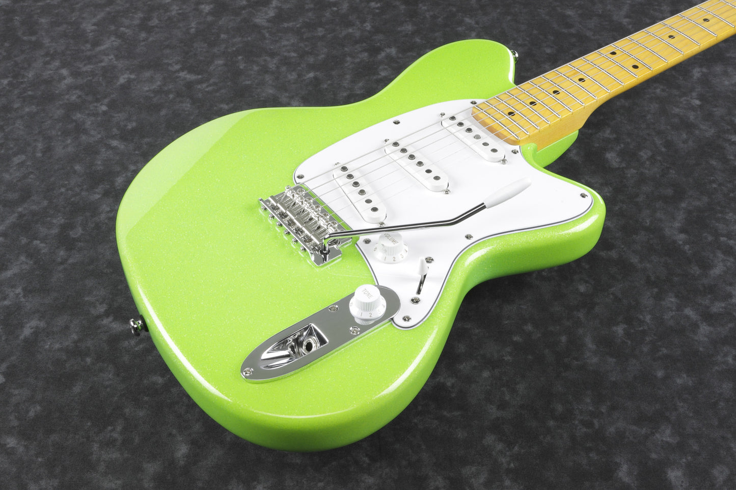 IBANEZ Yvette Young Signature E-Guitar 6 String - Slime Green Sparkle + Special Sticker