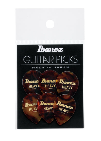IBANEZ Celluloid Picks 6er Pack - Yellow Brown Marbled