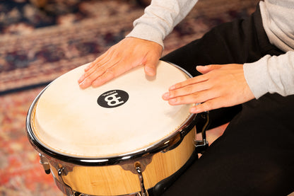 MEINL Percussion Floatune Series Djembe 12" - Zebra Finished Ash Matte