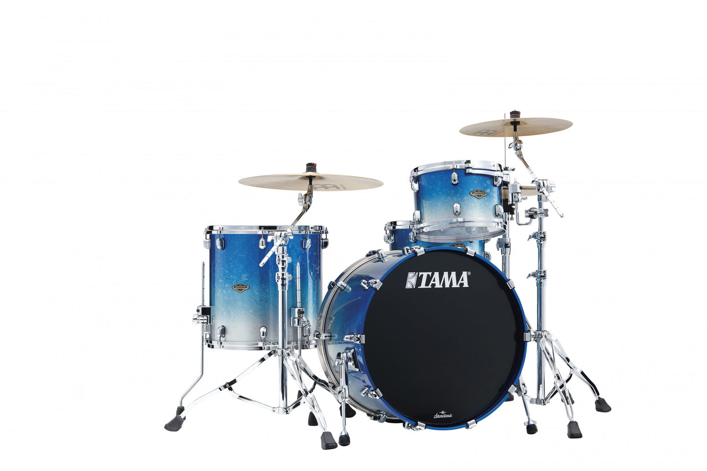 TAMA Starclassic Walnut/Birch Lacquer Shell Kit 3 teilig - Molten Blue Ice Fade/Chrom HW