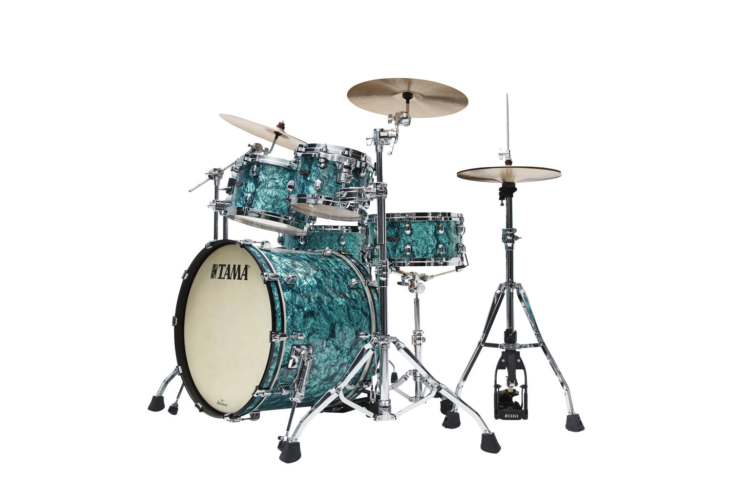 TAMA Starclassic Maple Duracover Wrap Shell Kit 4 pcs - Turquoise Pearl/Chrome HW
