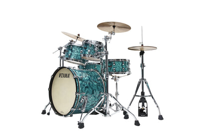 TAMA Starclassic Maple Duracover Wrap Shell Kit 4 pcs - Turquoise Pearl/Chrome HW