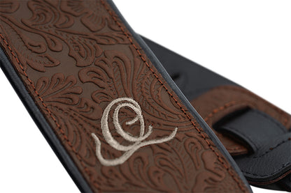 ORTEGA Echtledergitarrengurt - Byzantine Brown