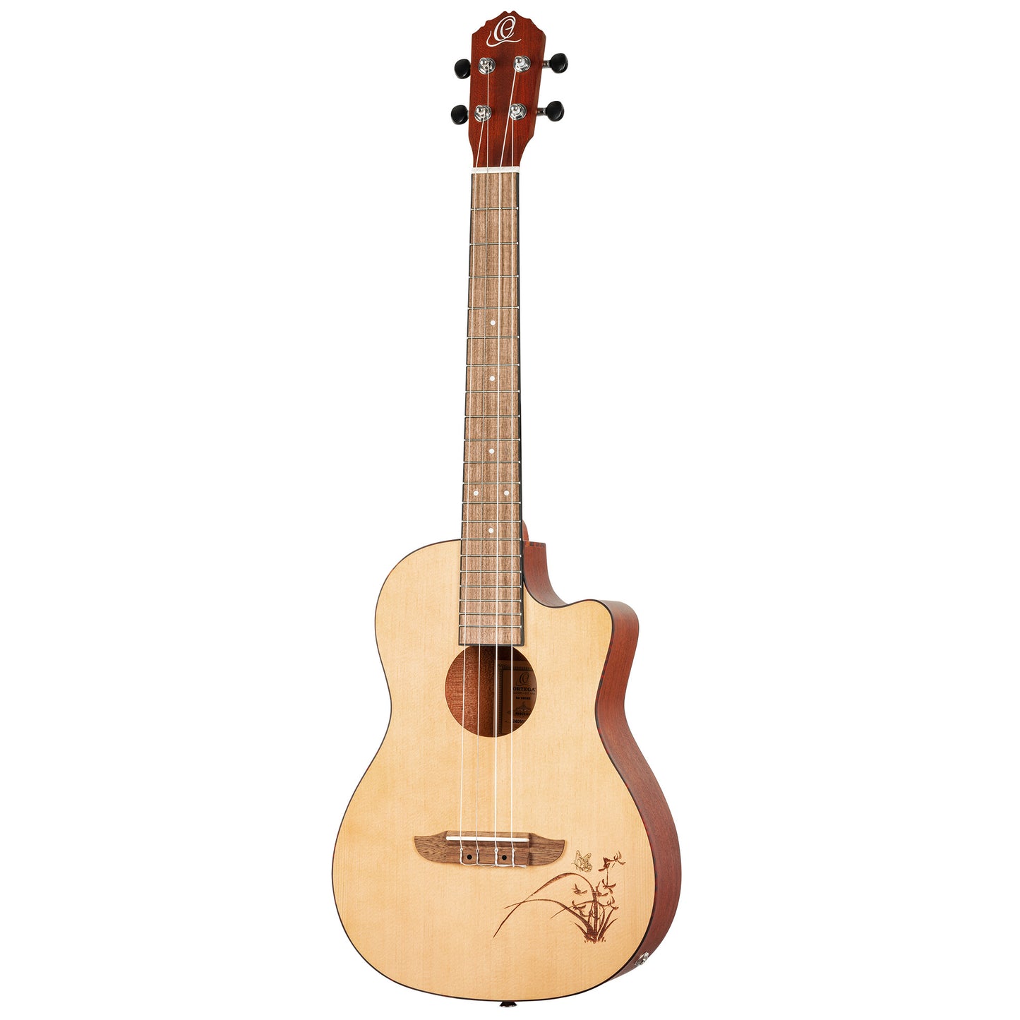 ORTEGA Bonfire Series Preamp Baritone Ukulele 4 String - Spruce/Sapele Natural