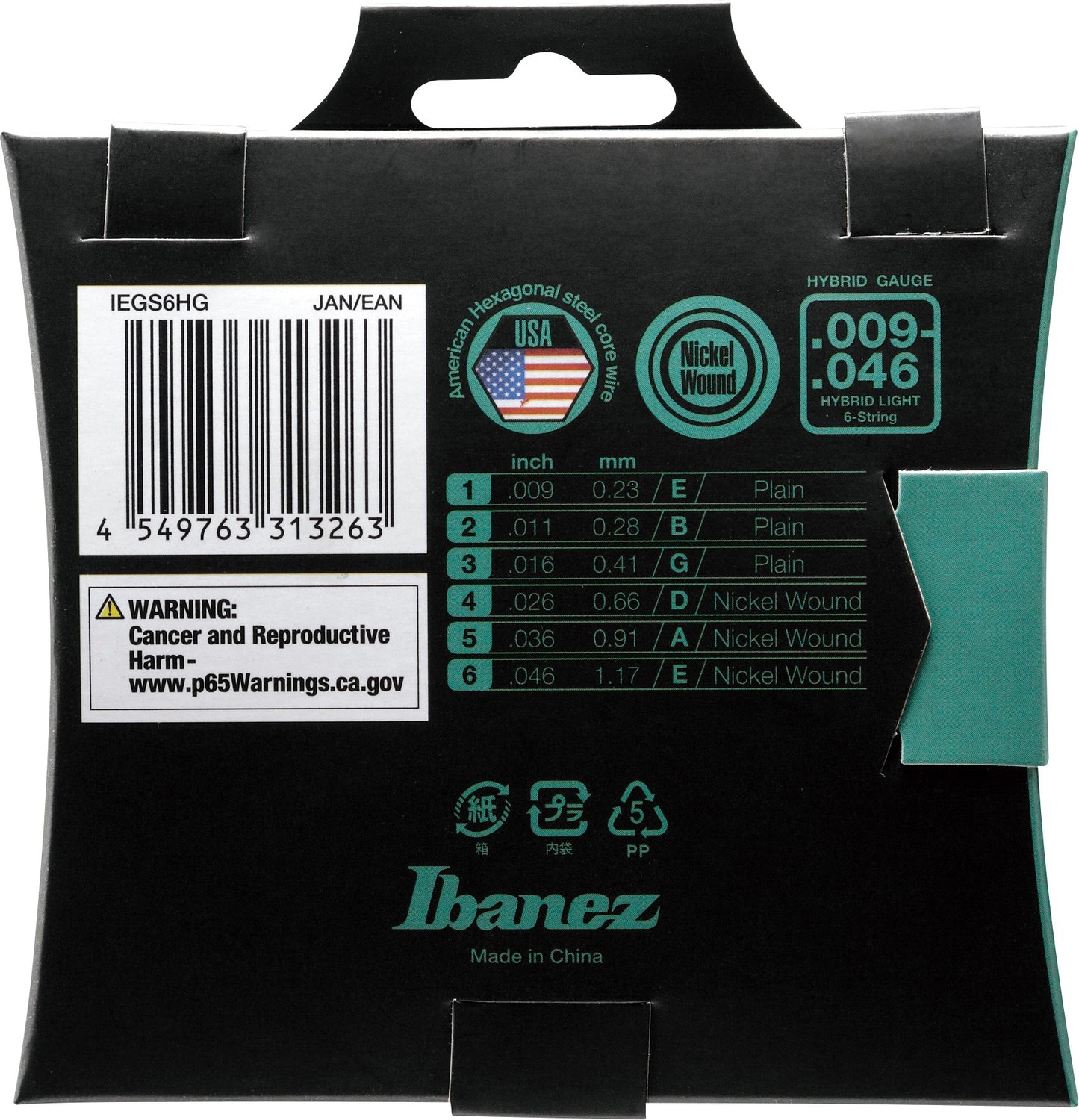 IBANEZ String Set für 6 String E-Gitarre - Hybrid Light