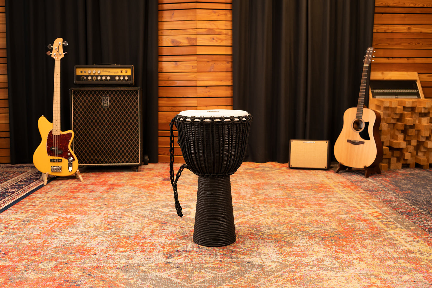 MEINL Percussion Headliner Rope Tuned Black River Series Djembe - 13"