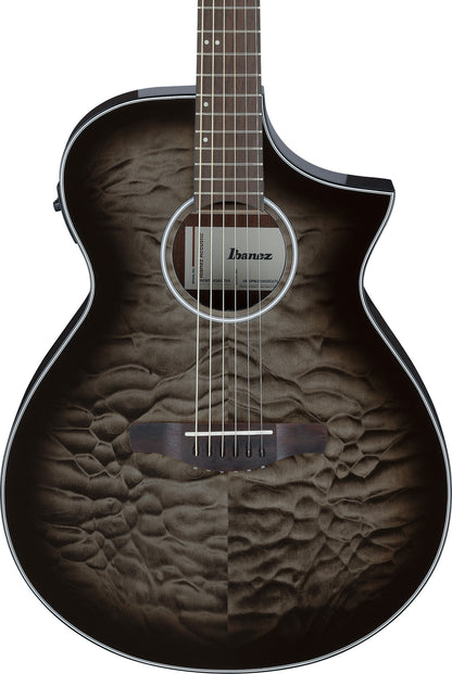 IBANEZ AEWC Acoustic Guitar 6-String - Transparent Black Sunburst Top & Natural High Gloss Back & Side