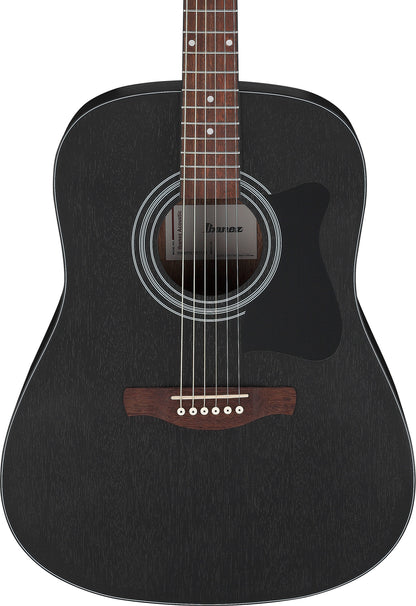 IBANEZ Jampack Akustikgitarren-Set 6-String - Weathered Black Open Pore + Gigbag, Gurt, Stimmgerät & Plektren