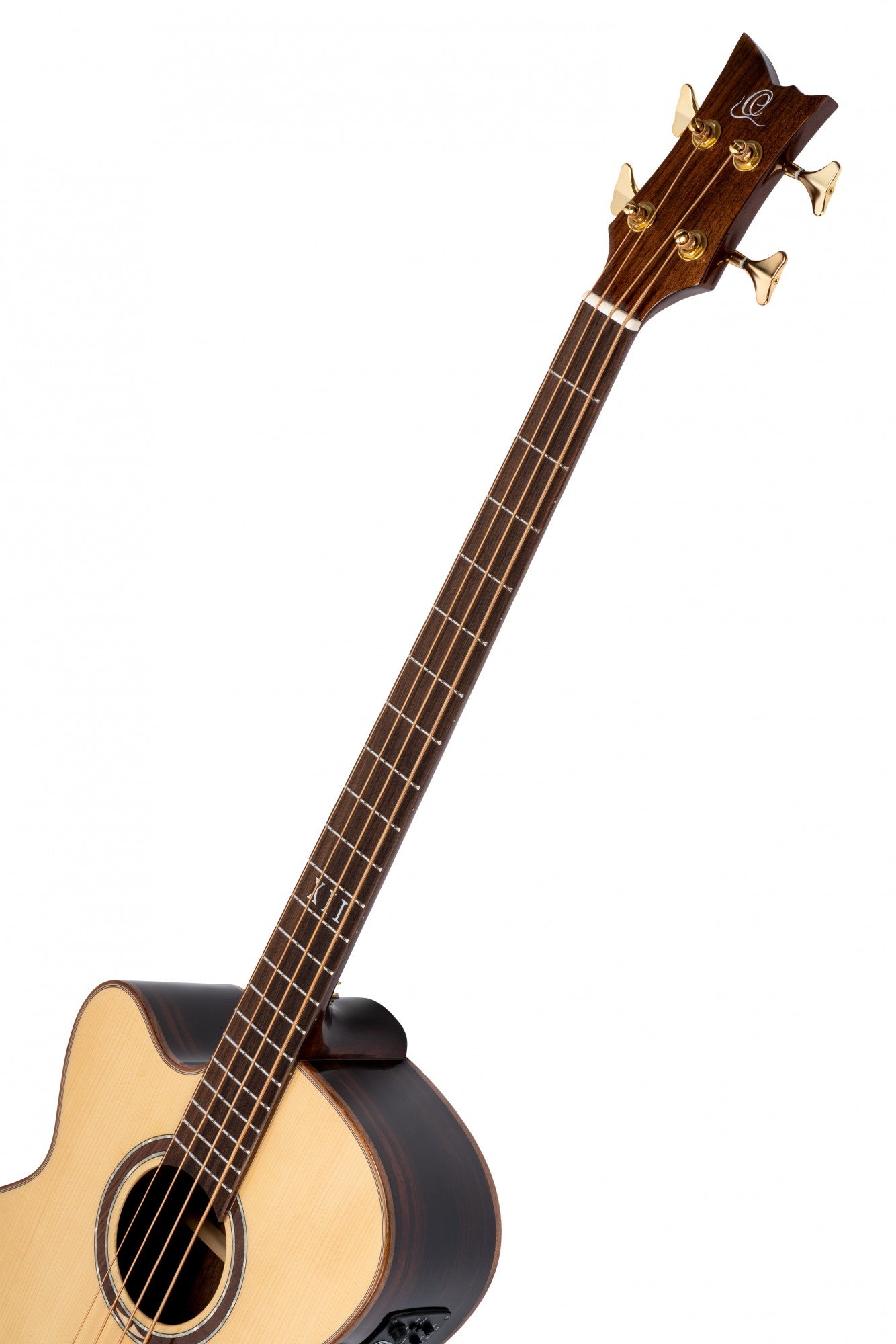 ORTEGA Private Room Series Akustikbass 4 String Medium Hals Preamp Lefty - inkl. eingebautem Armrest, Tasche