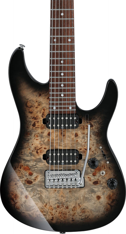 IBANEZ AZ Premium Electric Guitar 7-String - Charcoal Black Burst + Gig Bag