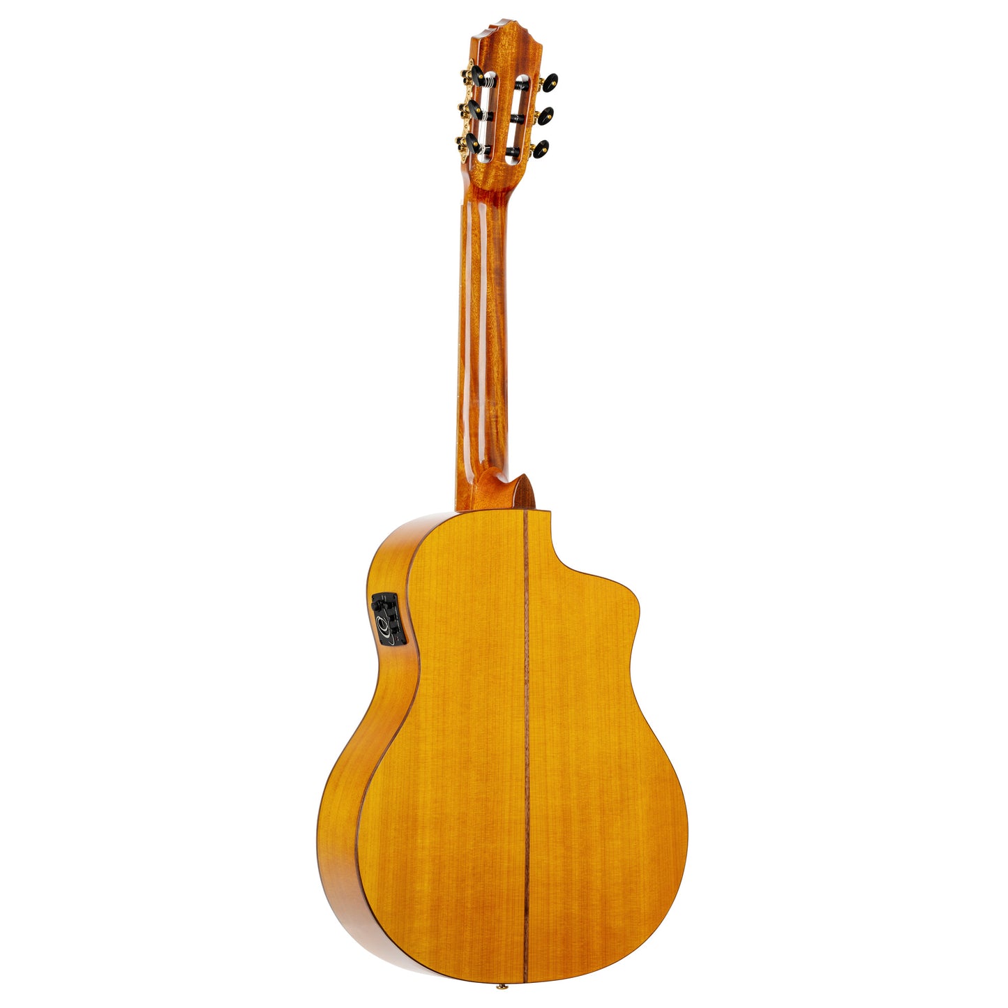 ORTEGA Family Series Pro 4/4 Konzertgitarre 6 String Lefty - Massive Fichte / Cypress Gloss Stain Yellow + Bag