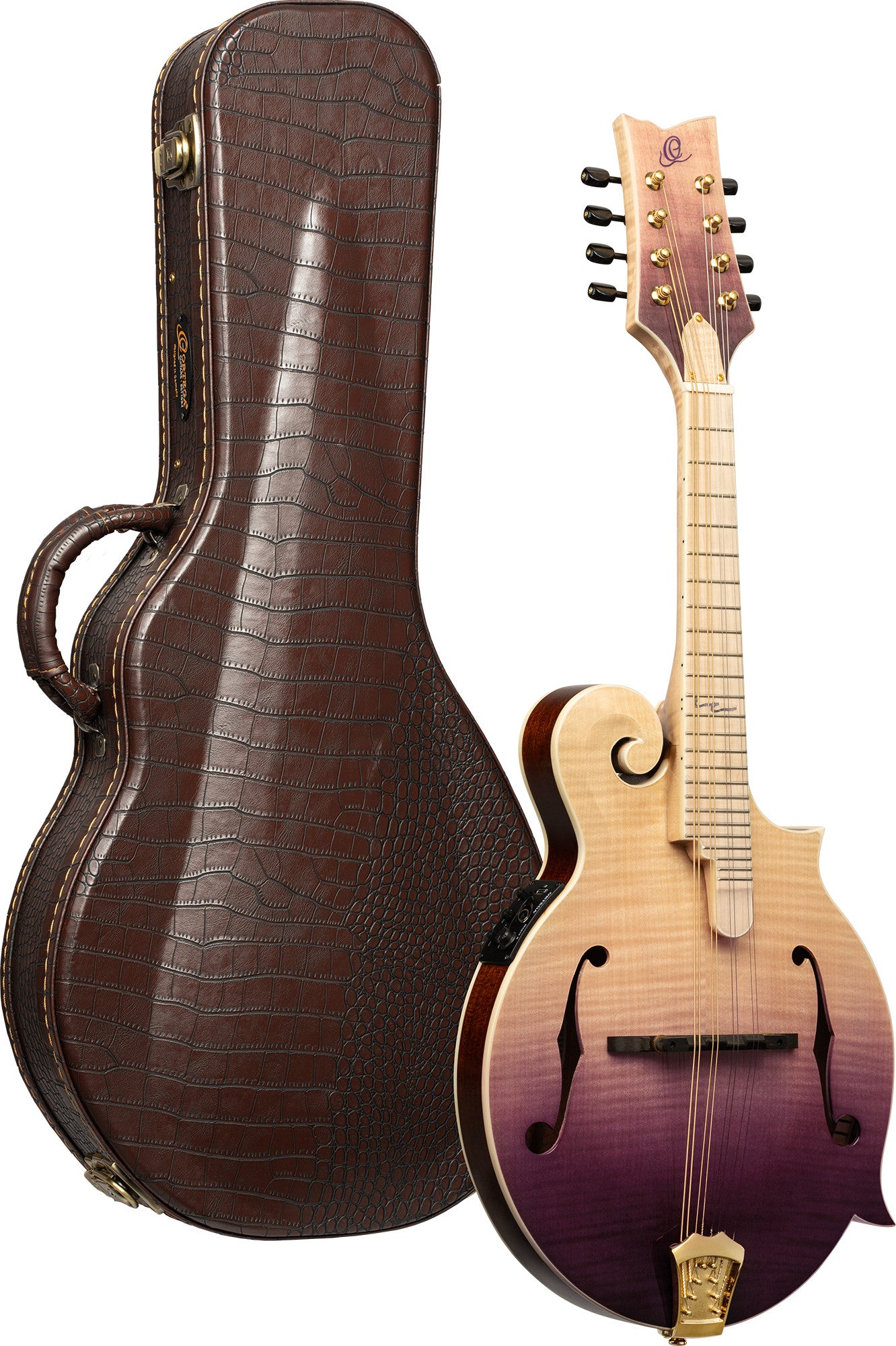 ORTEGA Americana Series F-Style Mandolin + Croco Leather Case