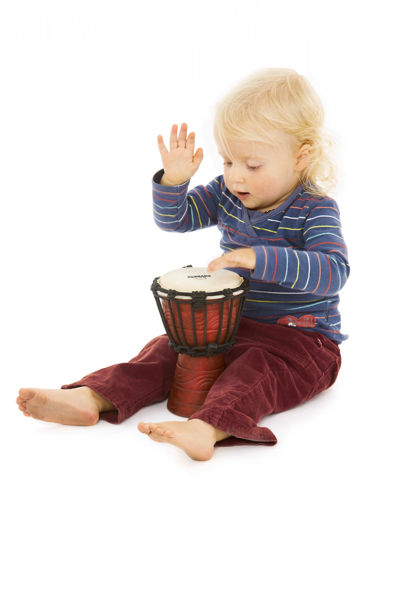 NINO Percussion Water Rythm Series Original African Style Rope Tuned Wood Djembe - 4 1/2"
