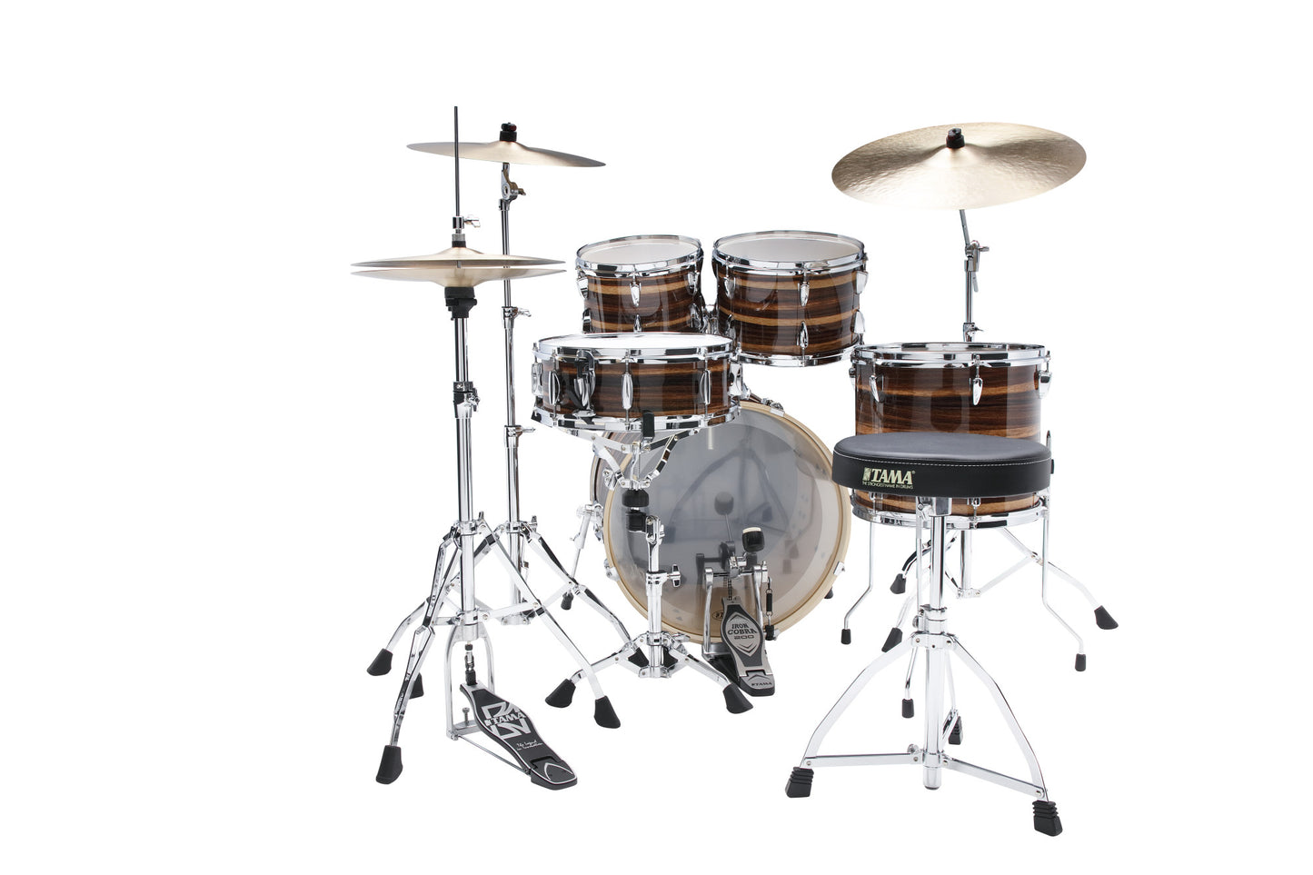 TAMA Imperialstar Drum Set 5 pcs - Coffee Teak Wrap/Chrome HW + MEINL Cymbals HCS Cymbal Kit/Stage Master Double-Braced Hardware Kit