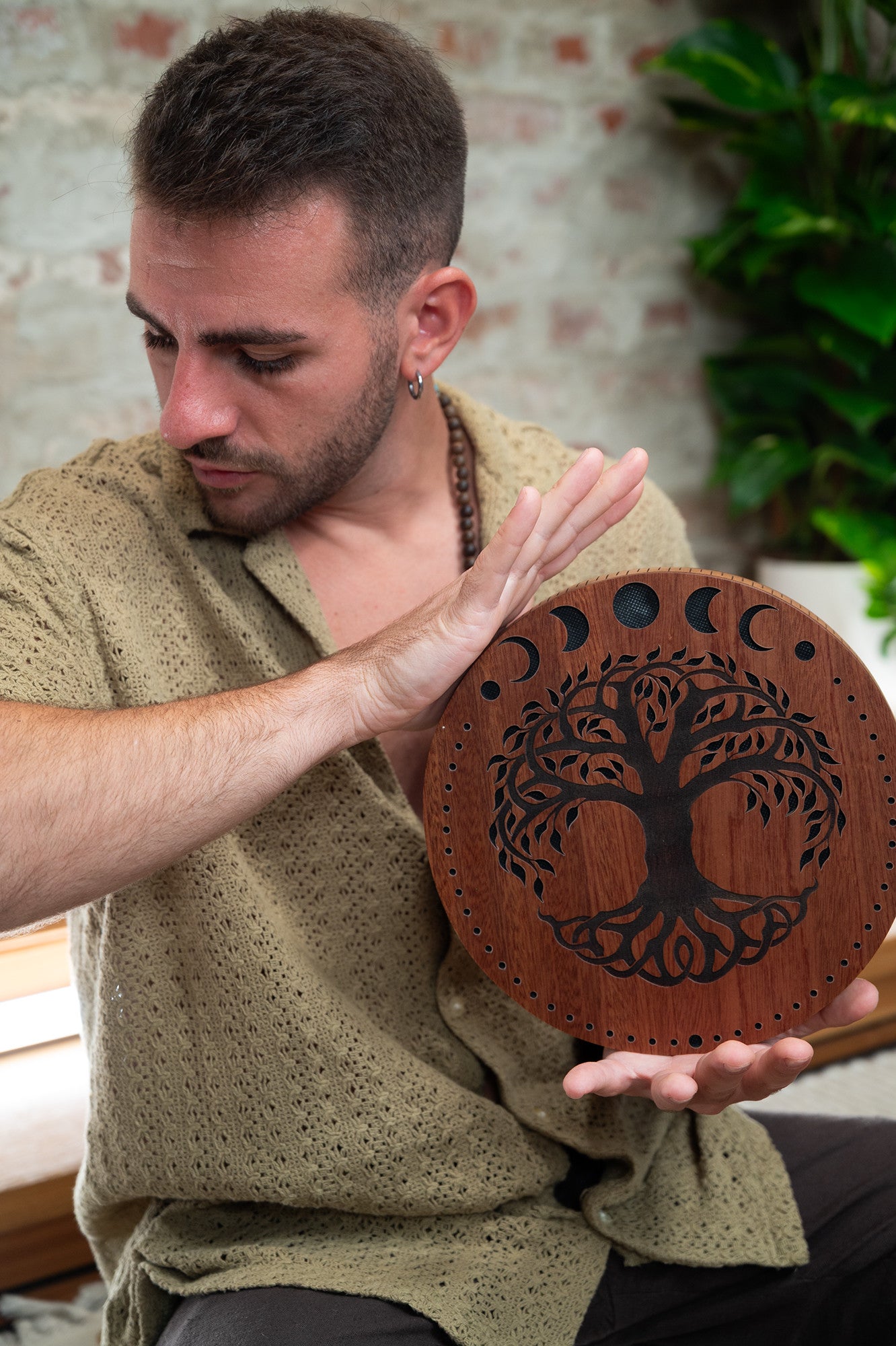 MEINL Sonic Energy 10" Rain Disk, Stream Sound, Moon Phases & Tree of Life Carving