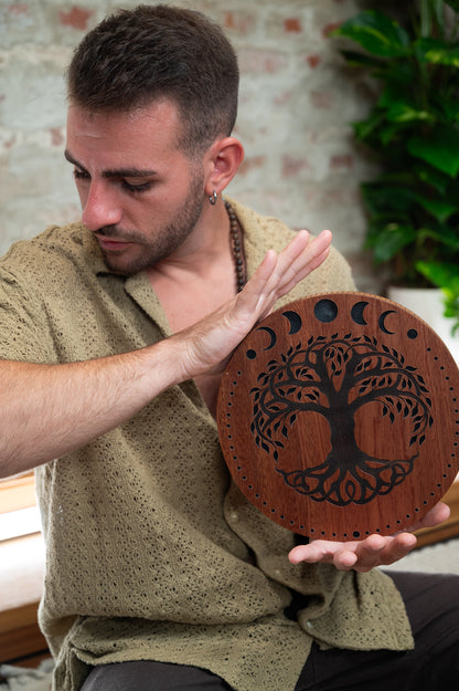 MEINL Sonic Energy 10" Rain Disk, Stream Sound, Moon Phases & Tree of Life Carving