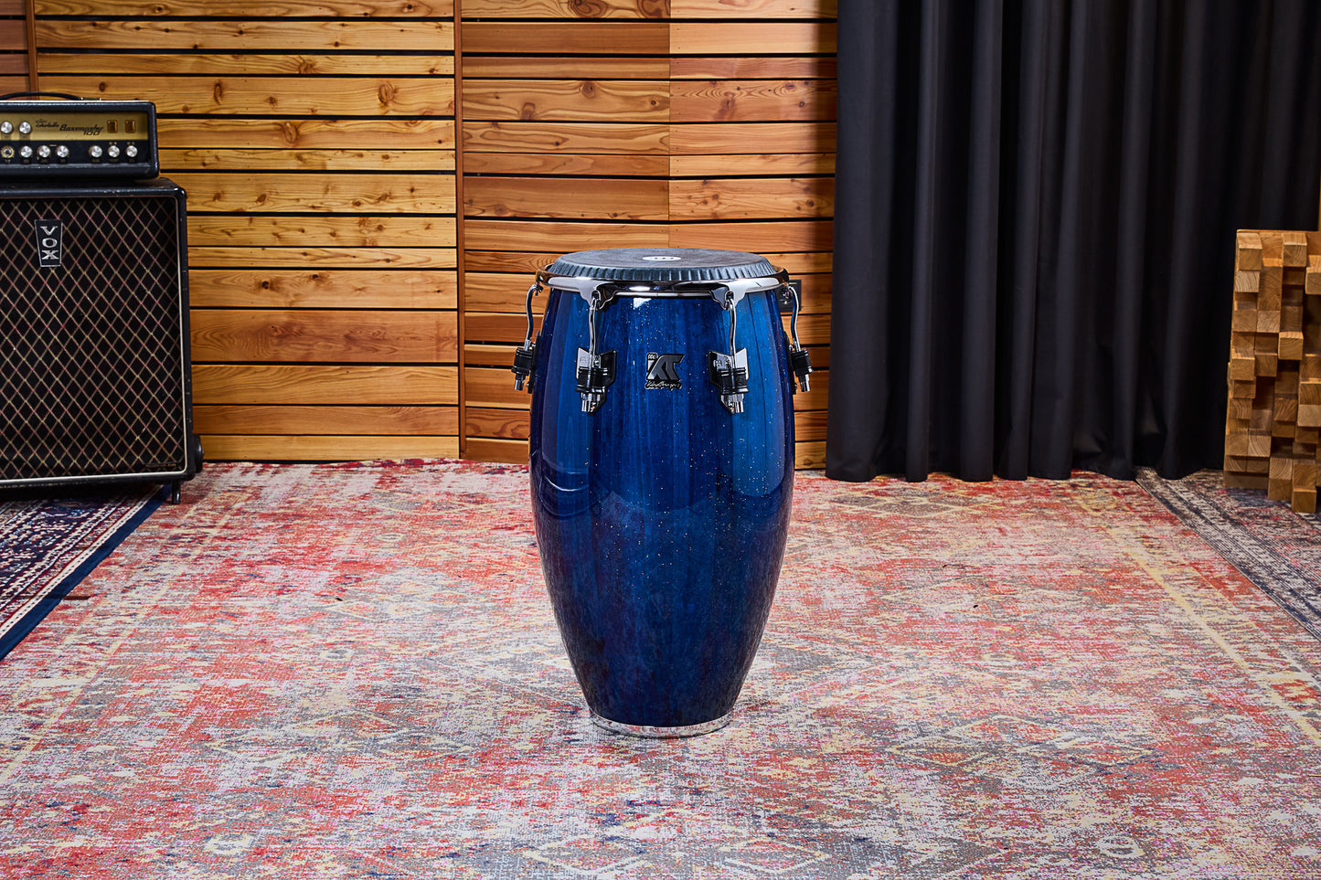 MEINL Percussion Artist Series William Kachiro Tumba 12 1/2" /REMO® Black Calfskin Skyndeep Heads - Blue Wave