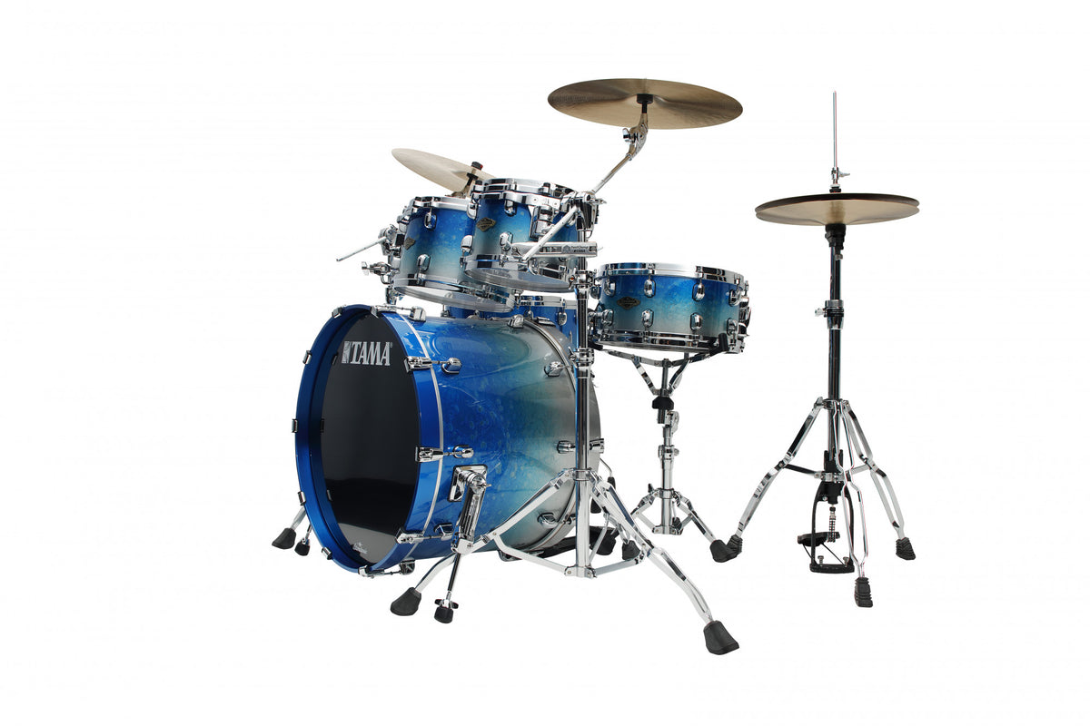 TAMA Starclassic Walnut/Birch Lacquer Shell Kit 5 pcs - Molten Blue Ice Fade/Chrome HW