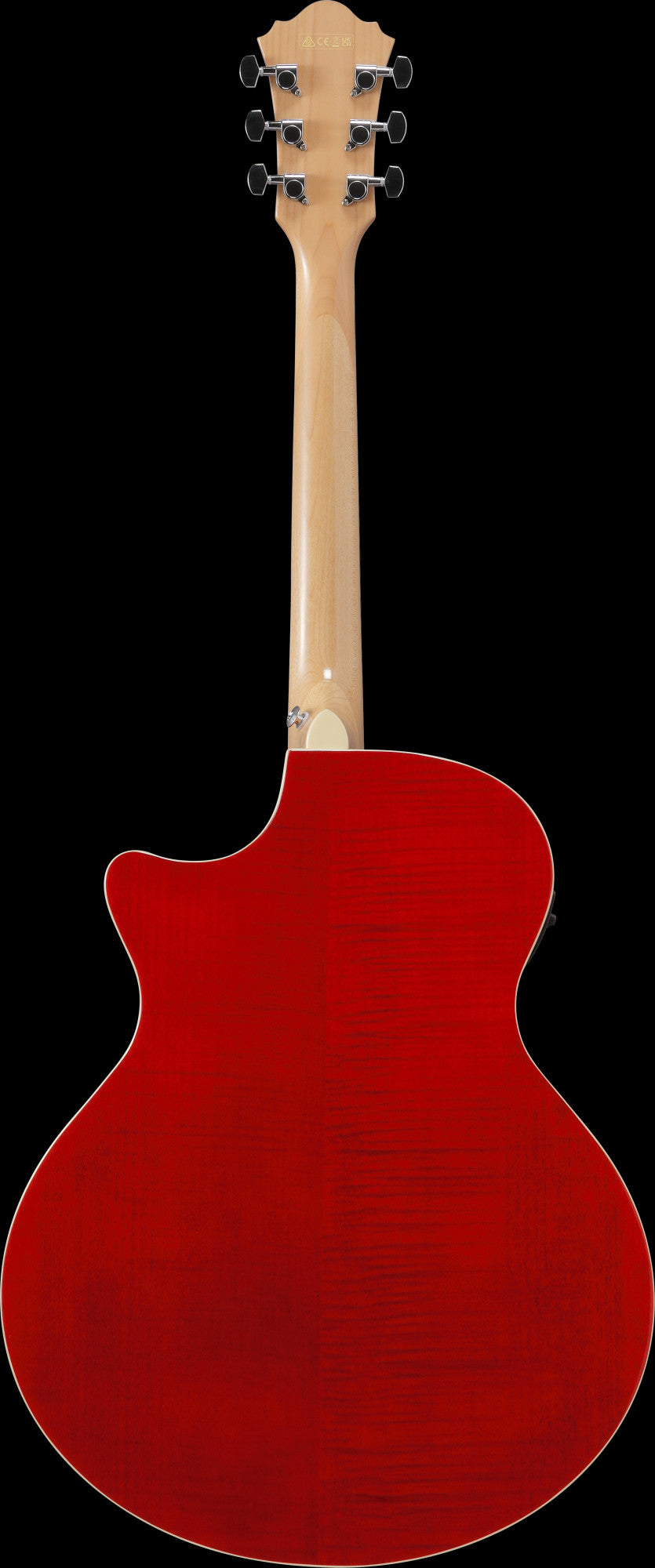 IBANEZ AE Akustikgitarre 6-String - Natural High Gloss Decke, Transparent Red High Gloss Zargen & Boden