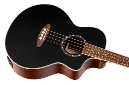 ORTEGA Deep Series 8 Medium Scale Acoustic Bass 4 String - Spruce / Mahogany Black
