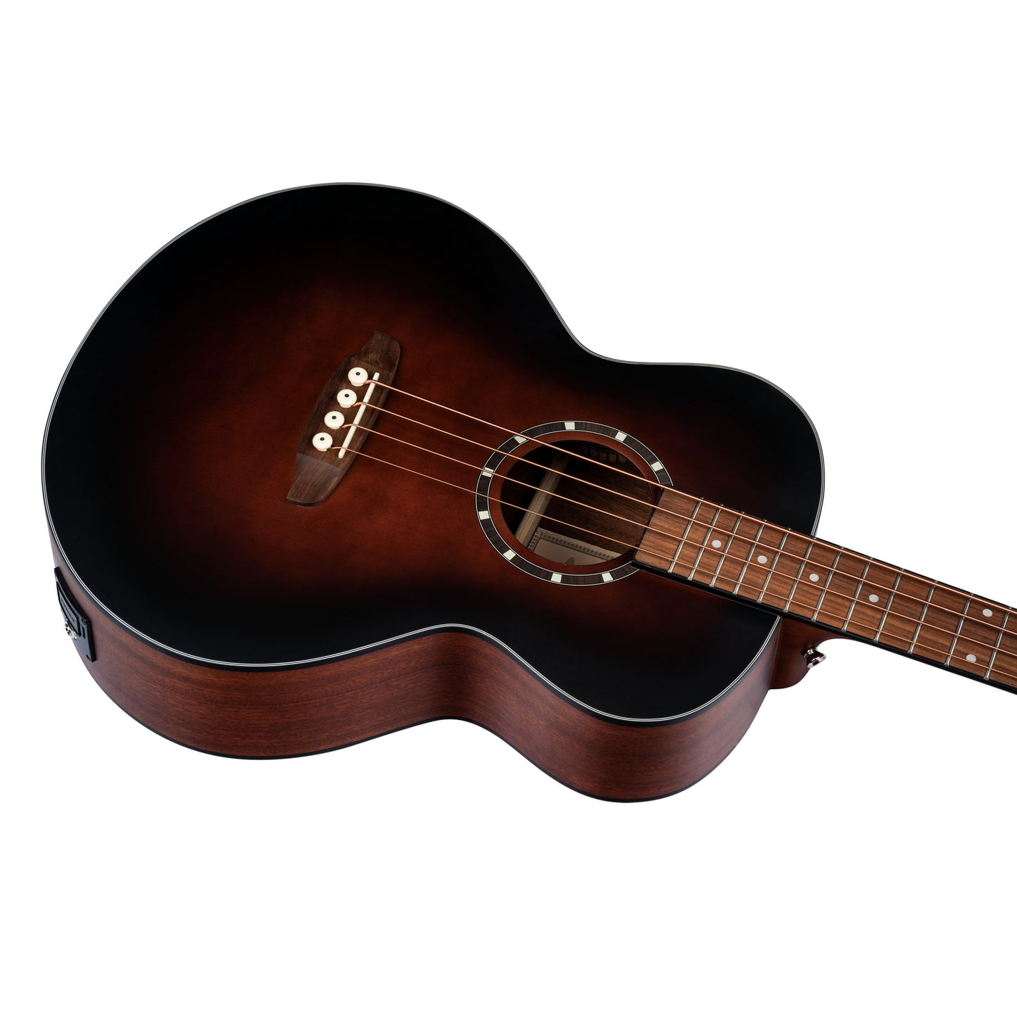 ORTEGA Deep Series 7 Medium Scale Acoustic Bass 4 String - Spruce / Mahogany Bourbon Fade