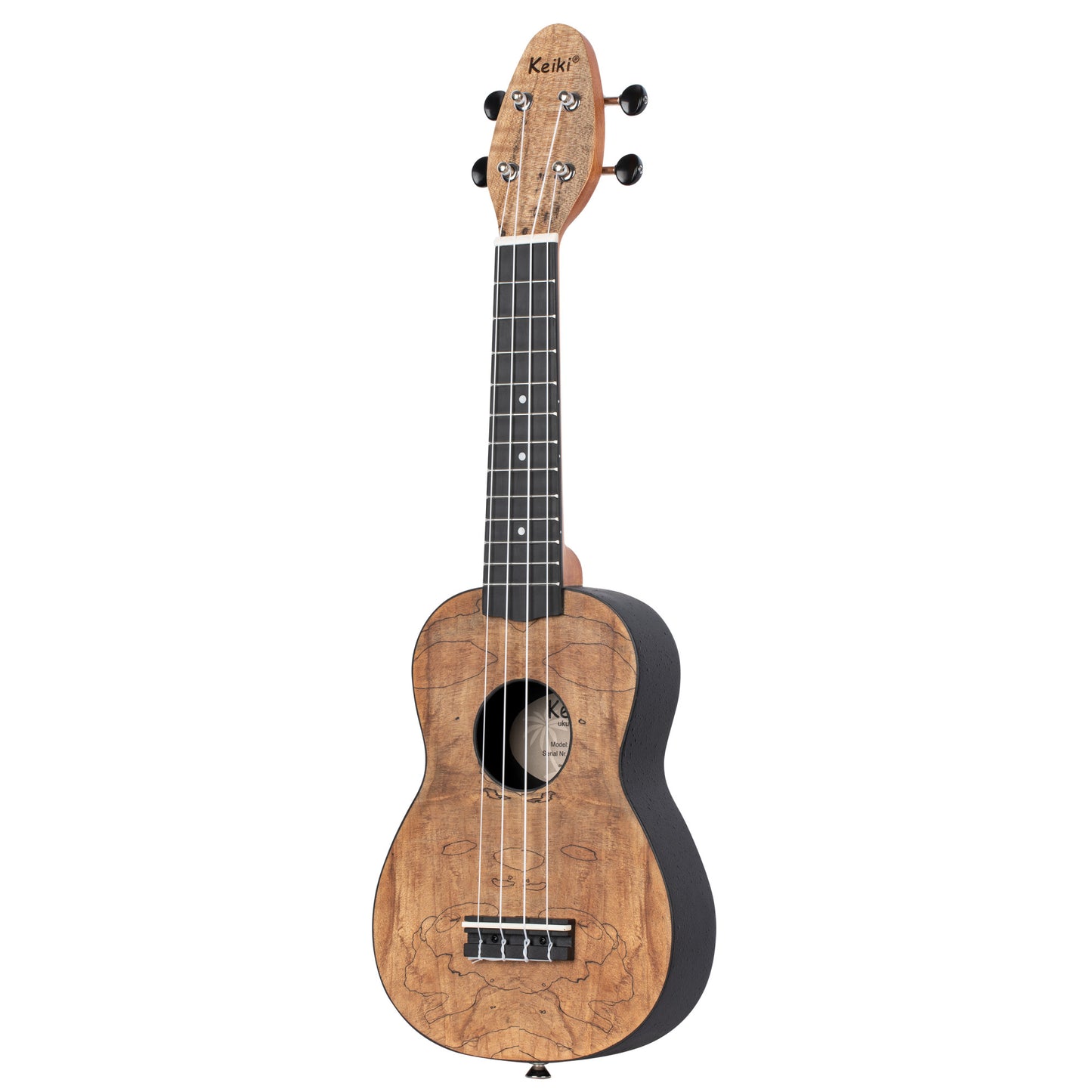 KEIKI K3 Serie Sopran Ukulele Lefty Set - Spalted Maple / ABS