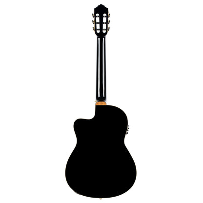 ORTEGA Performer Series Konzertgitarre 4/4 Schmaler Hals Dünner Korpus - schwarz + Bag