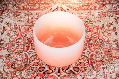 MEINL Sonic Energy Color-Frosted Crystal Singing Bowl 13" - D4/Sacral Chakra/440 Hz - Orange