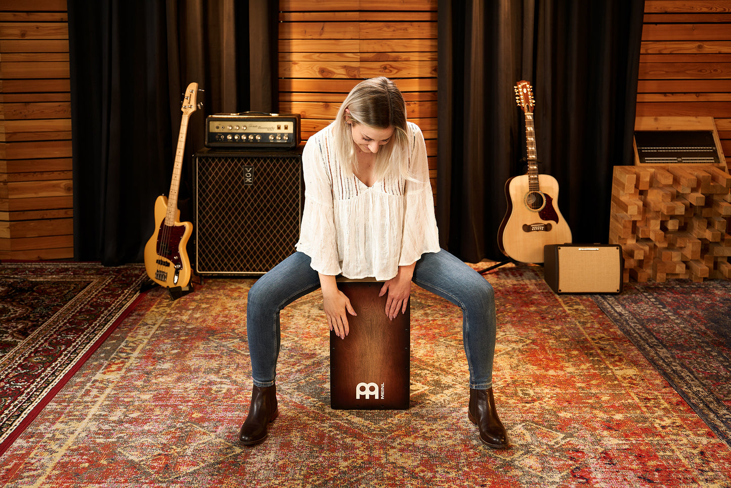 MEINL Percussion Woodcraft Series String Cajon - Espresso Burst