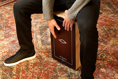 MEINL Percussion Artisan Edition Series String Cajon Soleá Line - Dark Red Burst