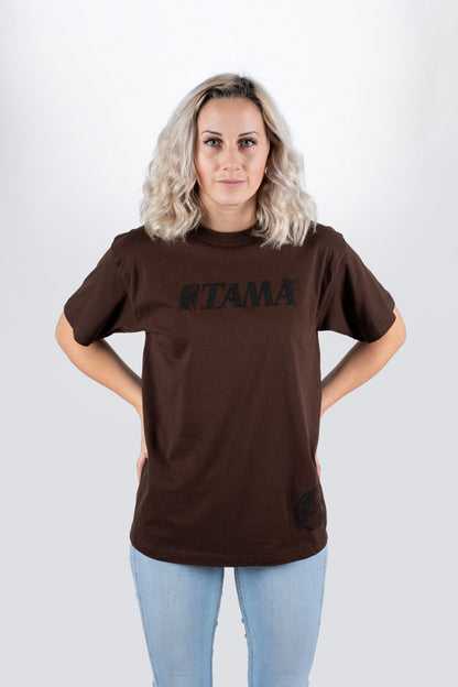 TAMA T-Shirt in braun mit Logo auf der Brust